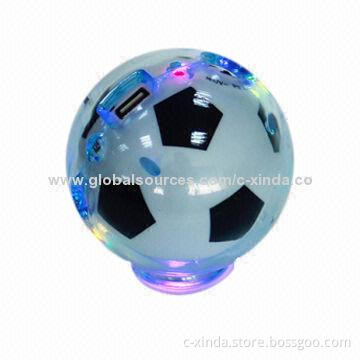 World Cup Soccer Speaker with LED Flashing Light, Supports FM Radio Function